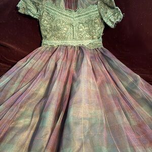 Trish Scully Child Emerald Katrina Lace and Tulle Gown - size 5